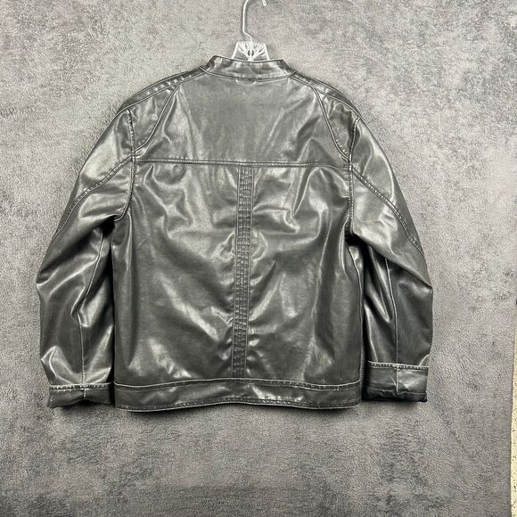 Be Ethic Men’s Black Faux Leather Jacket M Quilted Lining Vintage Moto Biker - Picture 3 of 9